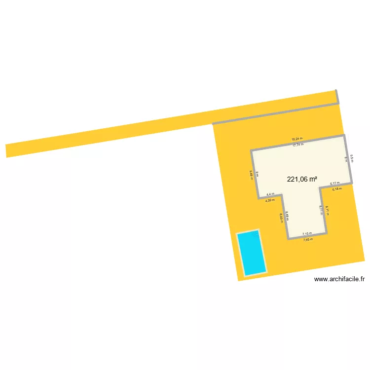MONTANA 05. Plan de 1  et 221 m²