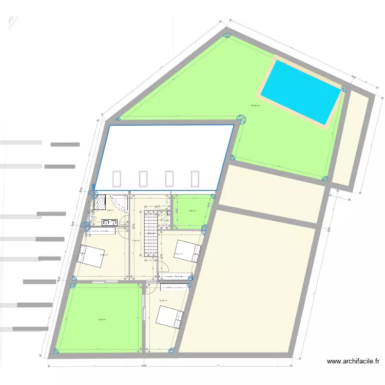 grange opoul apr&eacute;s travaux. Plan de 