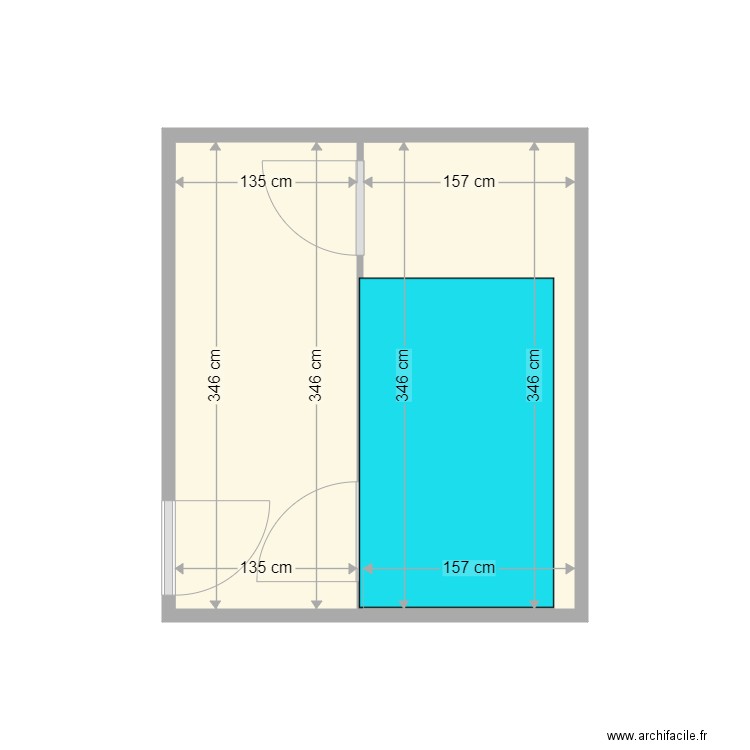 COQUARD 2 PIECE DU FOND. Plan de 2 pièces et 10 m2