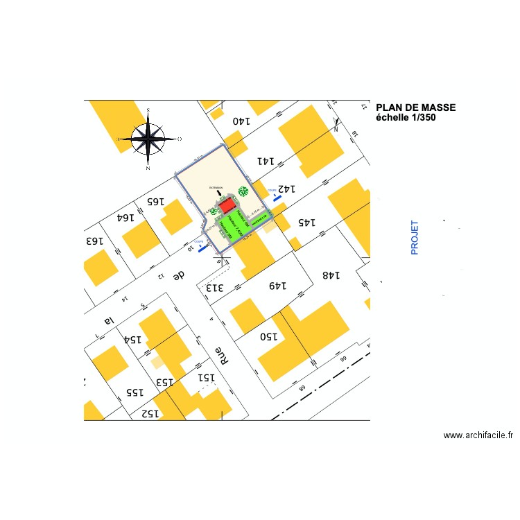 plan de masse. Plan de 4 pièces et 507 m2