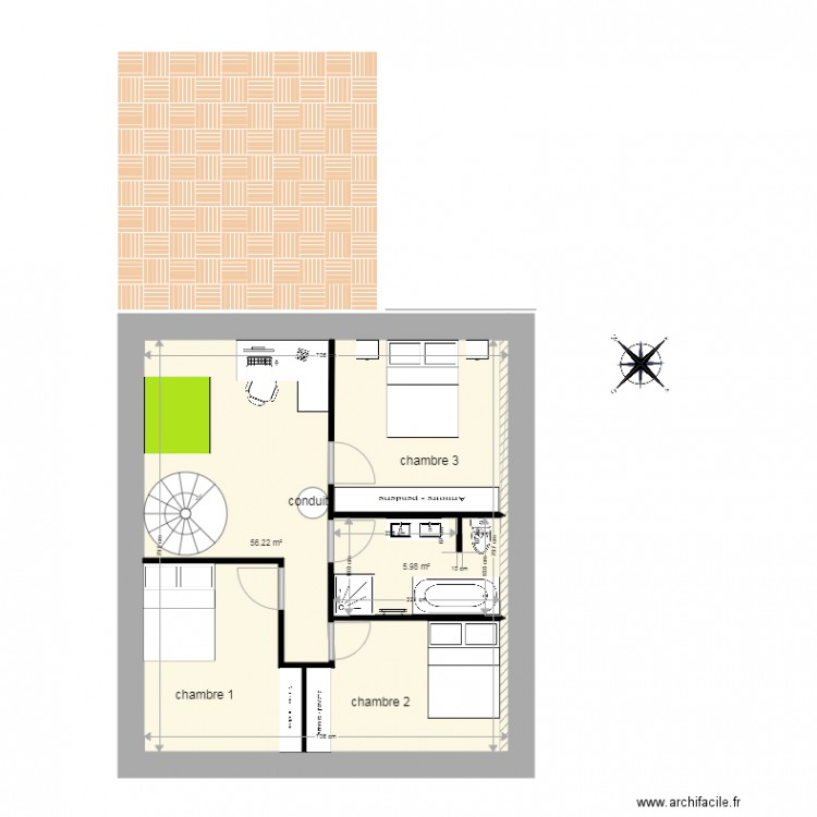 Maison étage. Plan de 0 pièce et 0 m2