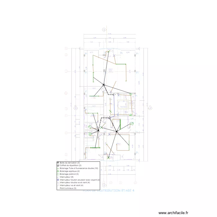 Eclairage Etage 4. Plan de 0 pièce et 0 m2