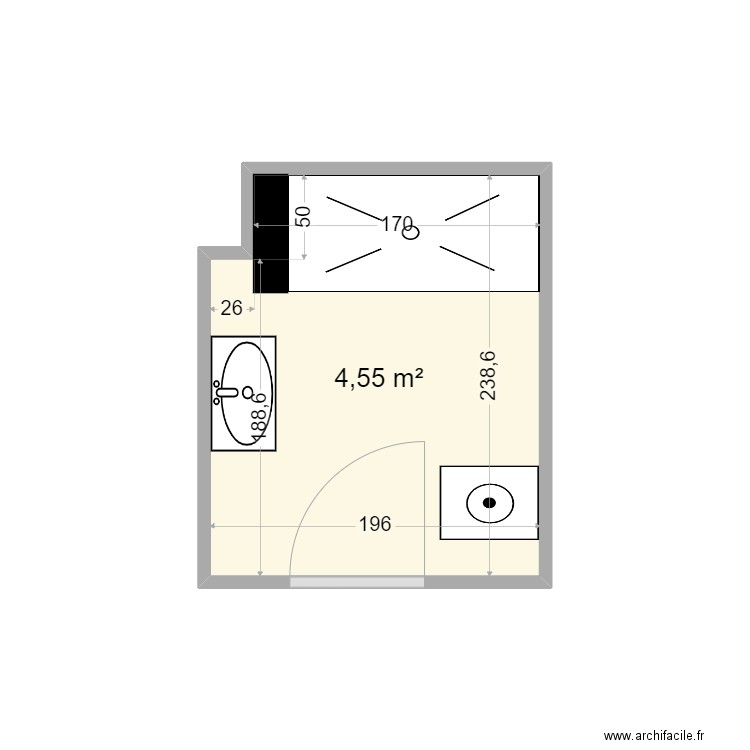SDB tala. Plan de 0 pièce et 0 m2