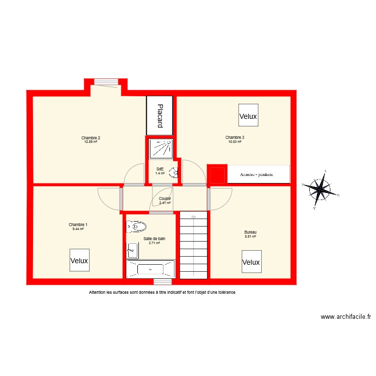 BI 4833 étage coté. Plan de 0 pièce et 0 m2