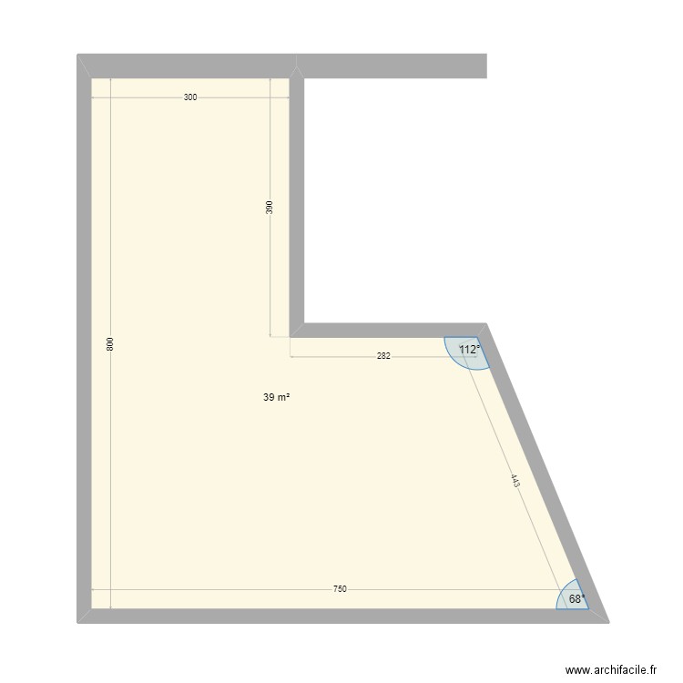 plan maison 7. Plan de 1 pièce et 39 m2