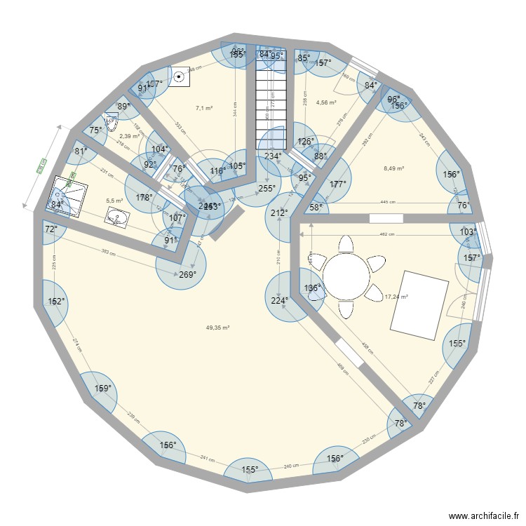 essai3. Plan de 7 pièces et 95 m2