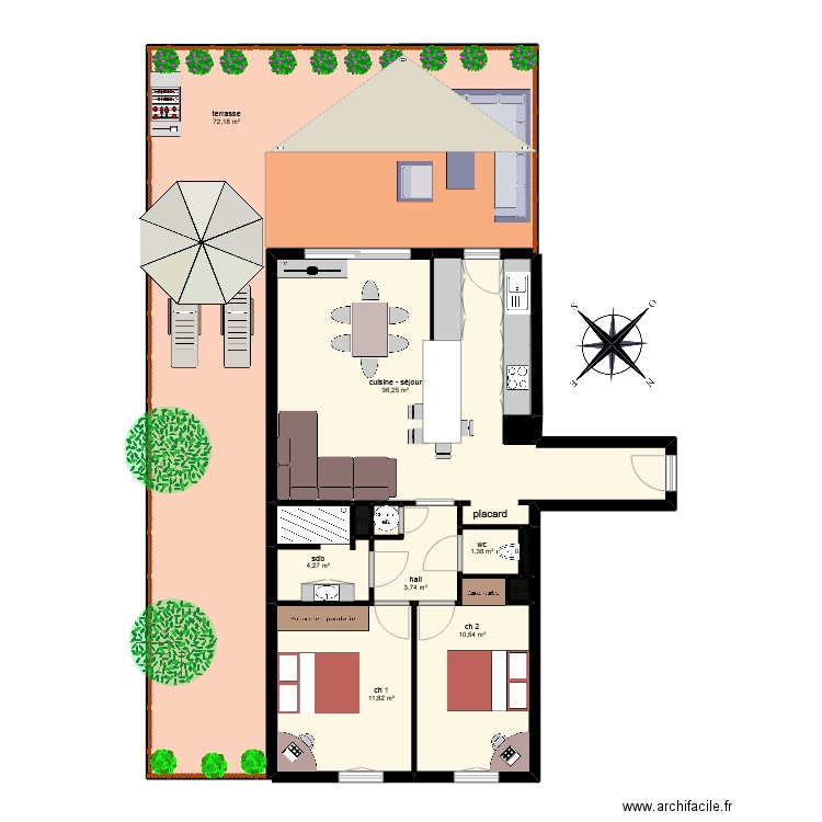 SIGHIER. Plan de 12 pièces et 142 m2