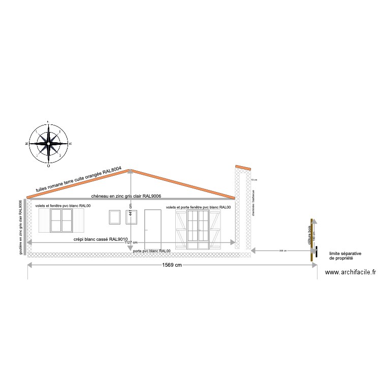 plan de coupe existant. Plan de 0 pièce et 0 m2