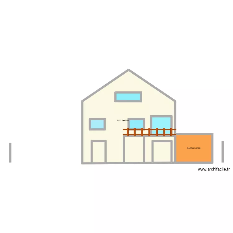 DP4 GARAGE Vue Face. Plan de 