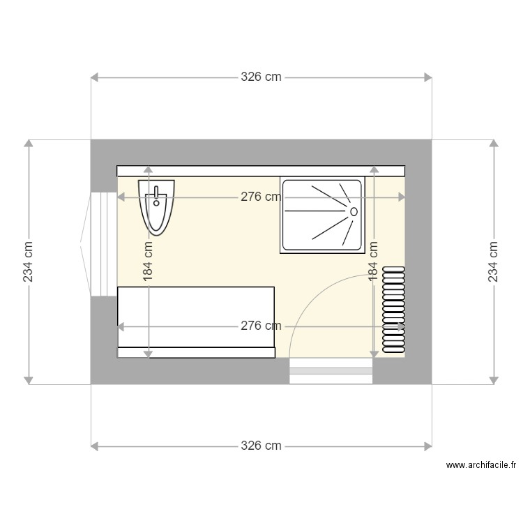 salle de douche. Plan de 0 pièce et 0 m2