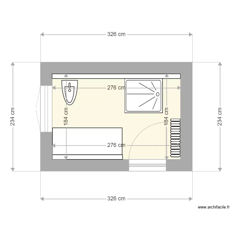 salle de douche. Plan de 