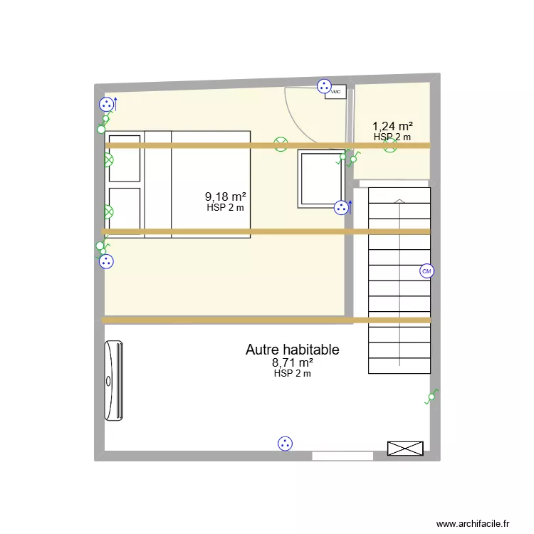 gite ecoyeux 16 02 21. Plan de 4  et 39 m²