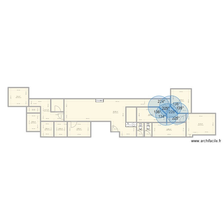 Wellness Ménuires v2. Plan de 16 pièces et 96 m2