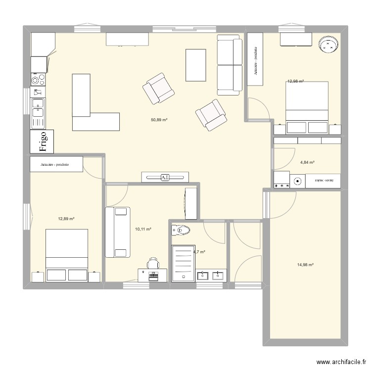 plan maison 2. Plan de 7 pièces et 111 m2