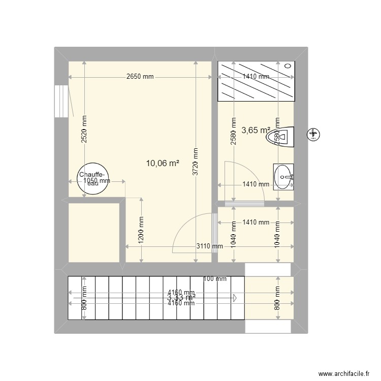 RDJ BUAND. Plan de 4 pièces et 18 m2