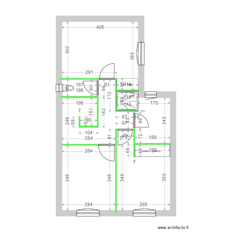 GAY CLOISONS ETAGE. Plan de 6 pièces et 49 m2