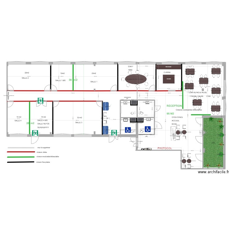 v1 mpl. Plan de 3 pièces et 152 m2