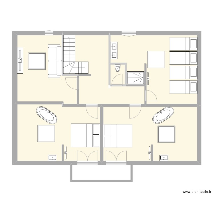 1er étage Xonrupt. Plan de 6 pièces et 100 m2