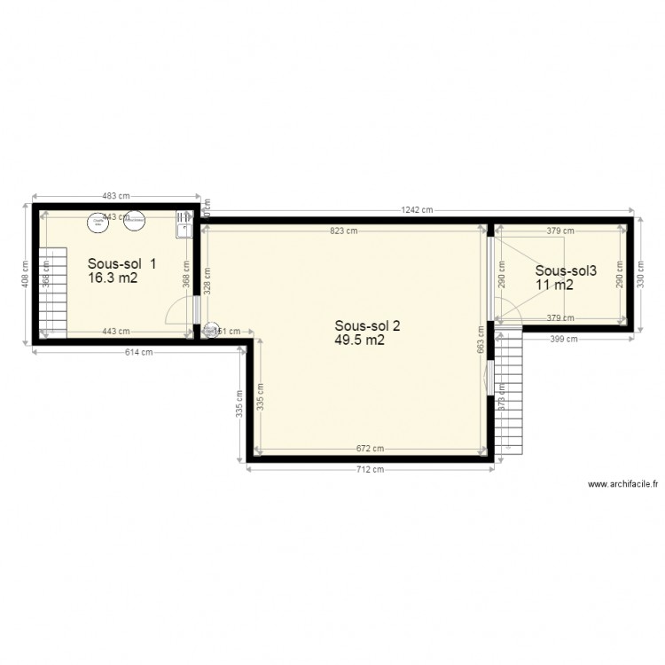 Sous sol. Plan de 0 pièce et 0 m2