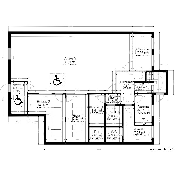 78 TRAPPES 42 LECLERC PROJET URBA V sortie RDJ fr PMI ArL 040922. Plan de 28 pièces et 322 m2