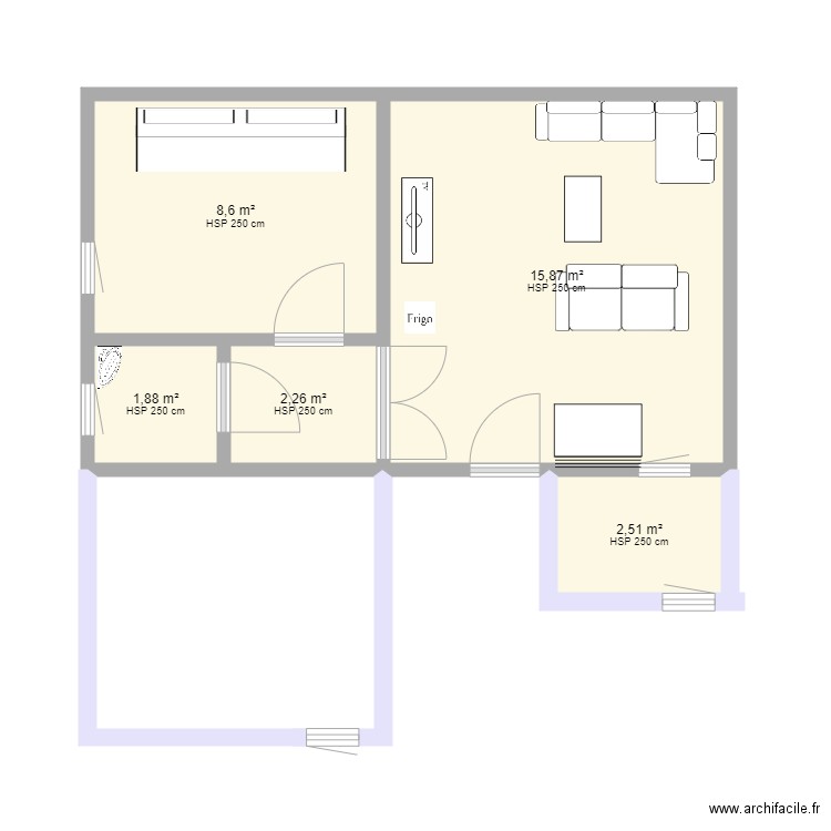 chambre salon perso ZD création. Plan de 0 pièce et 0 m2