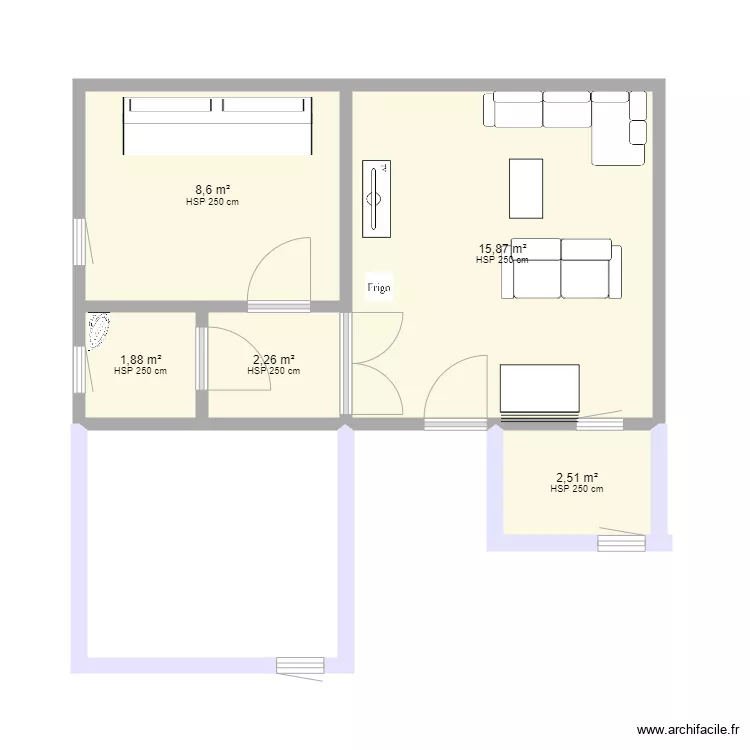 chambre salon perso ZD cr&eacute;ation. Plan de 