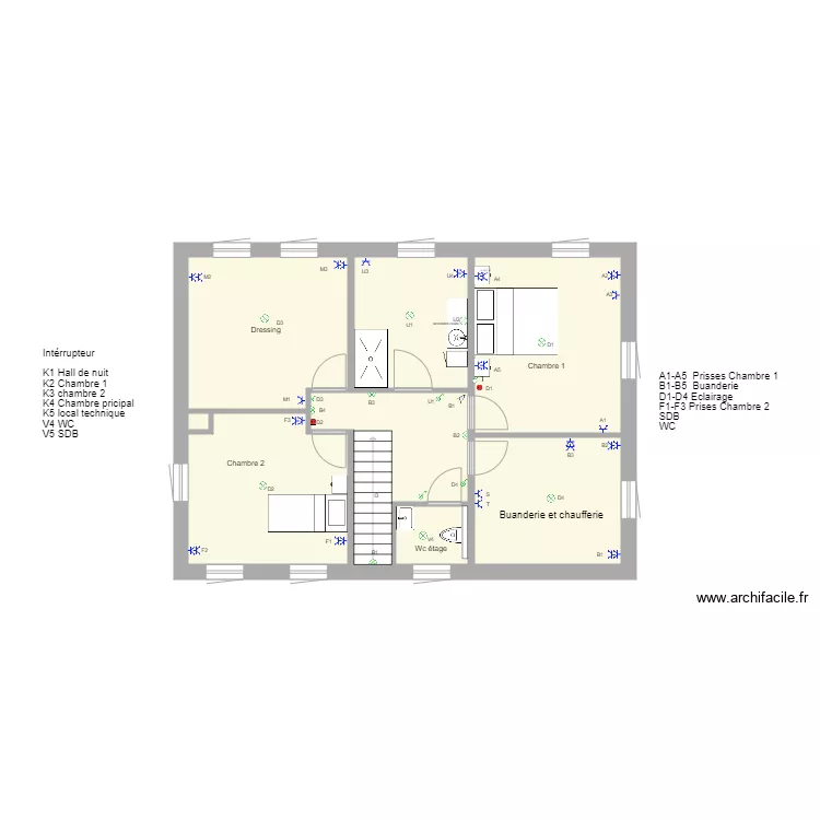 Plan implantation &eacute;tage 01MAI. Plan de 