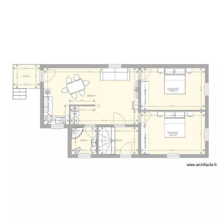 sabine rez de chauss&eacute;e 2. Plan de 