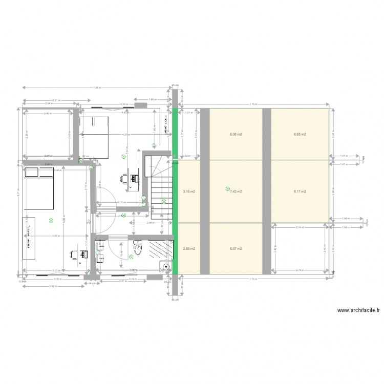 grange maison 2bis. Plan de 0 pièce et 0 m2