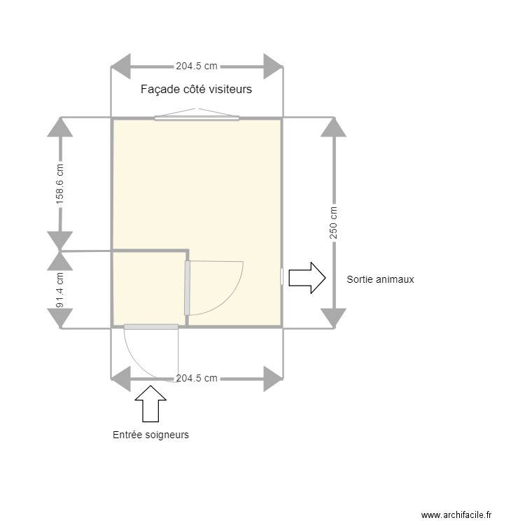 fennecs. Plan de 2 pièces et 5 m2