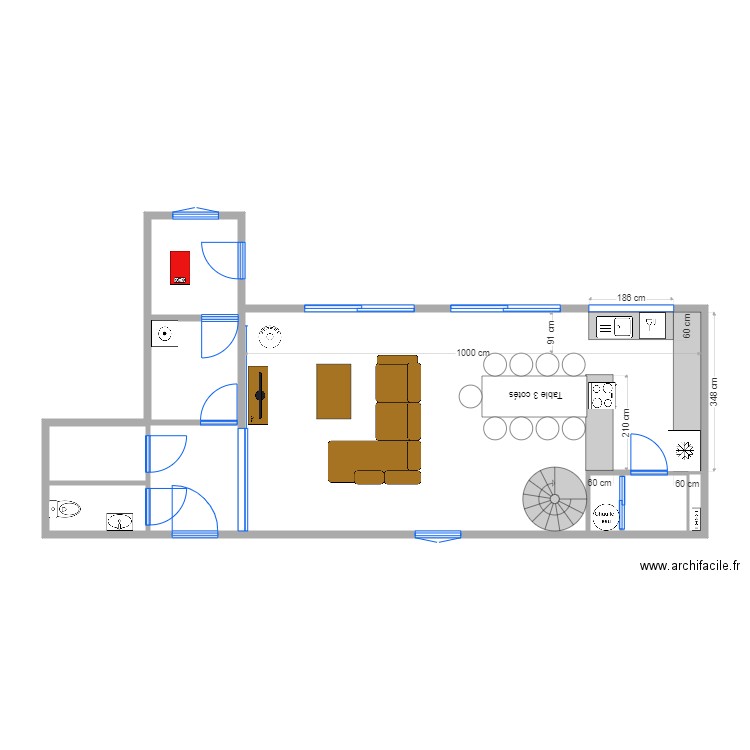 aménagement RDC. Plan de 0 pièce et 0 m2