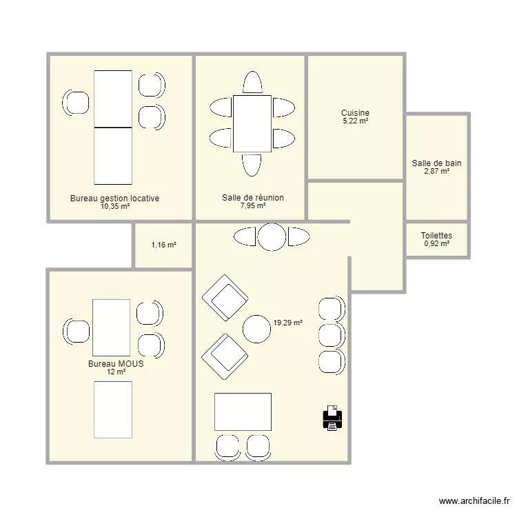 Nouveau local Corot. Plan de 