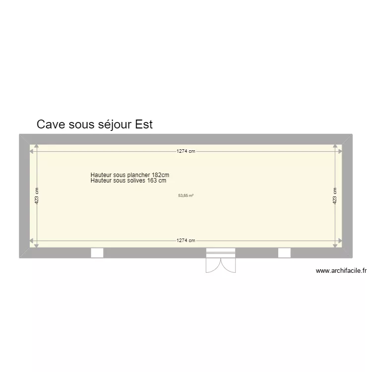 Plan cave sous s&eacute;jour chez rose. Plan de 
