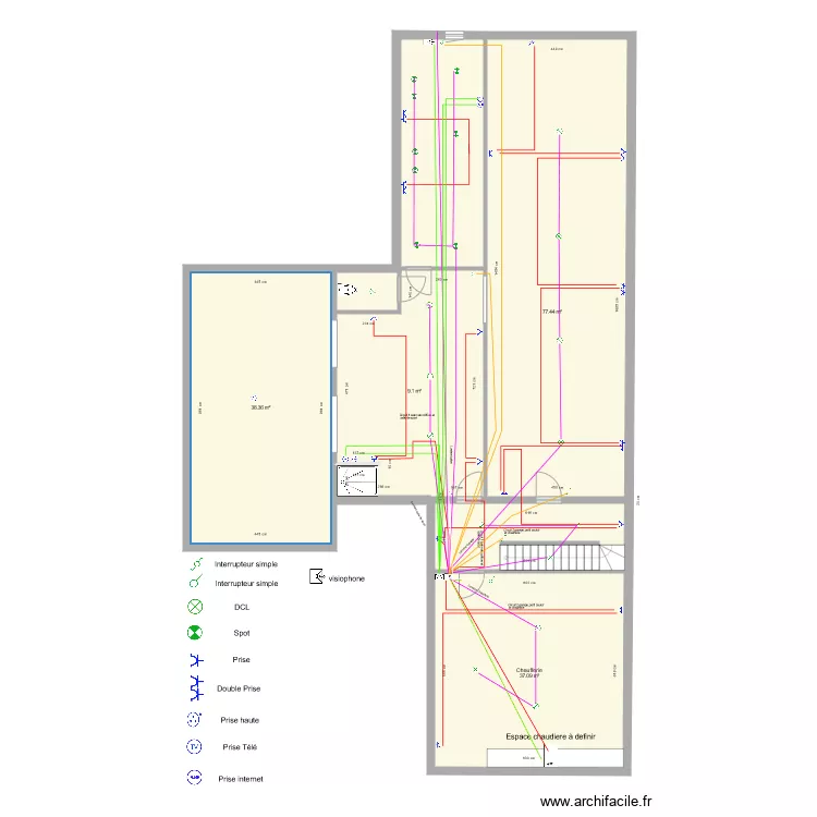 Chantier Quentin cave. Plan de 