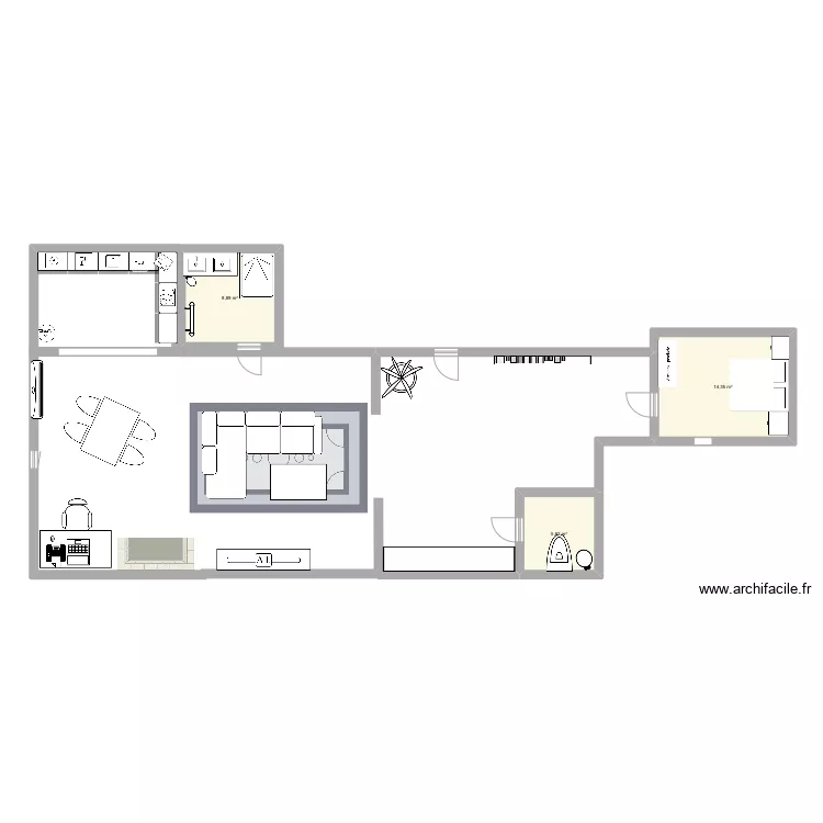 Appart 2&egrave;me etage. Plan de 