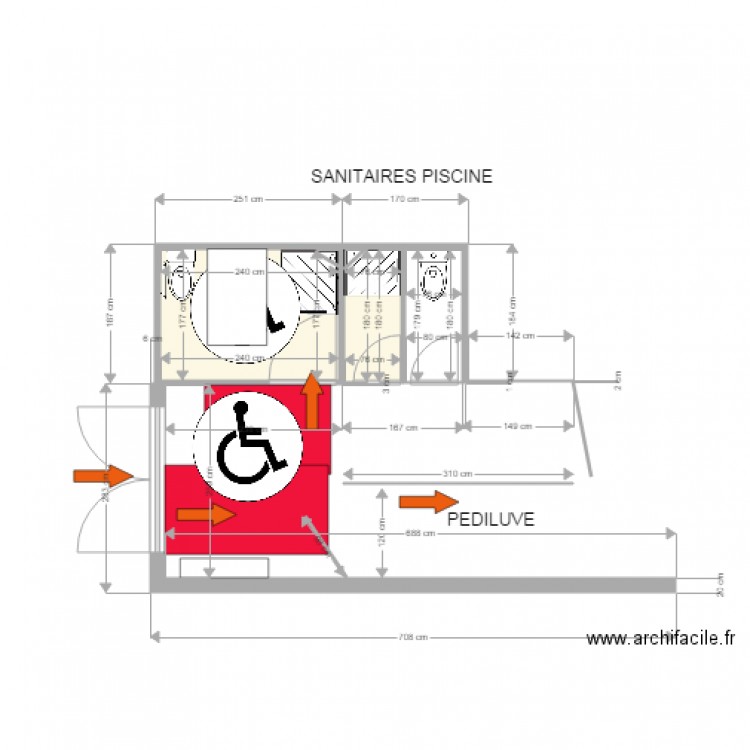 SANITAIRES PISCINE COUSPEAU. Plan de 0 pièce et 0 m2