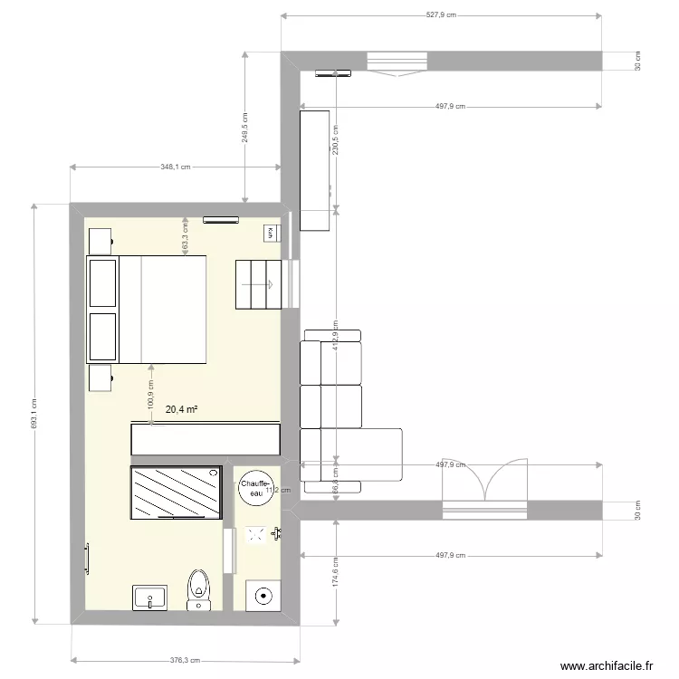 Chambre Thoronet v1. Plan de 