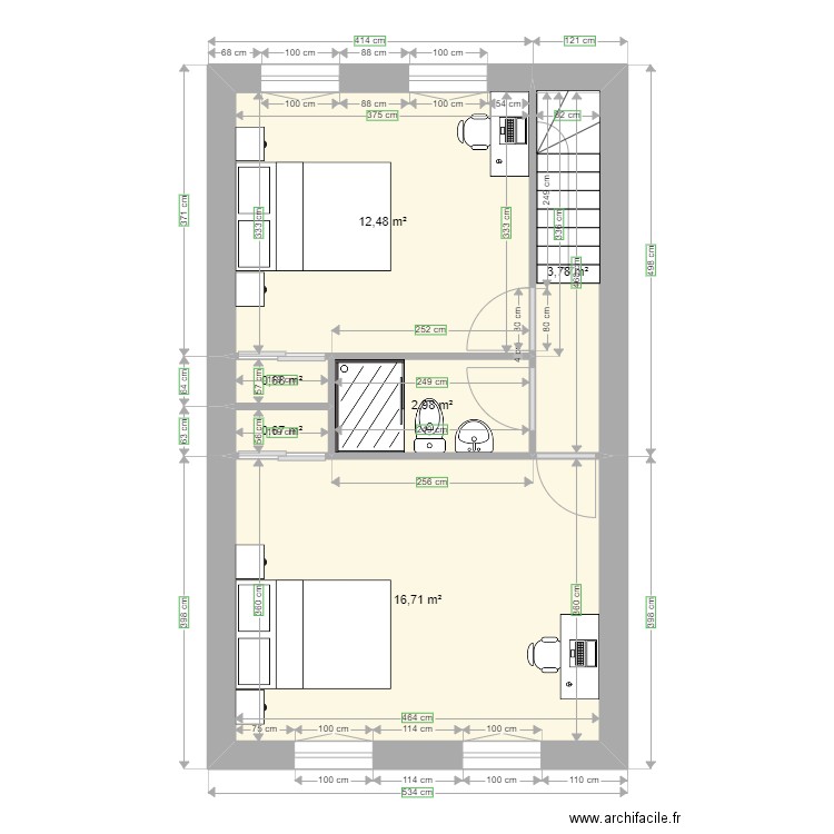 SCI BON APPART - Etage rev 1. Plan de 6 pièces et 37 m2