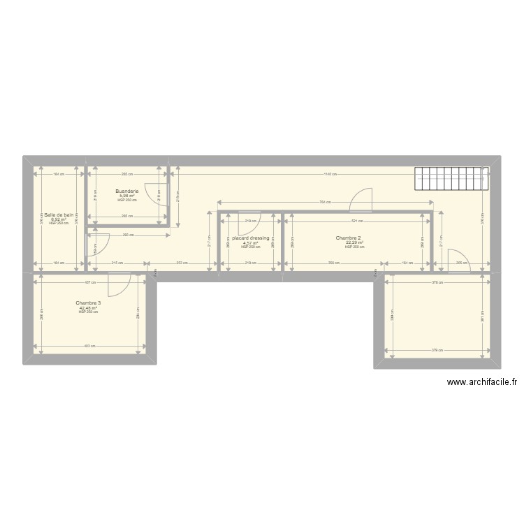 plan revue etage MI 15/09/22. Plan de 5 pièces et 82 m2
