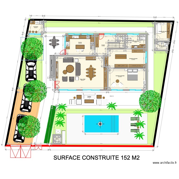 Somone Option 2 étage. Plan de 16 pièces et 510 m2