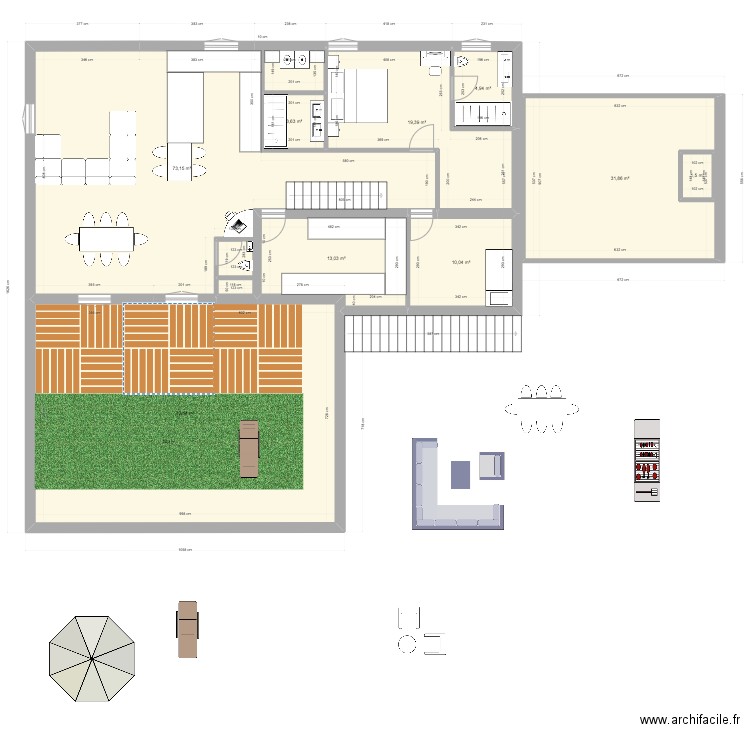 MAISONSTOP. Plan de 9 pièces et 232 m2