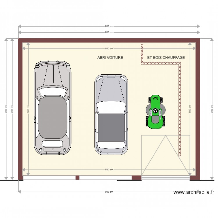 plan abri voiture et bois de chauffage. Plan de 0 pièce et 0 m2