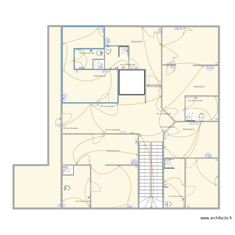 CUMA R+2 DÉFINITIF . Plan de 13 pièces et 166 m2