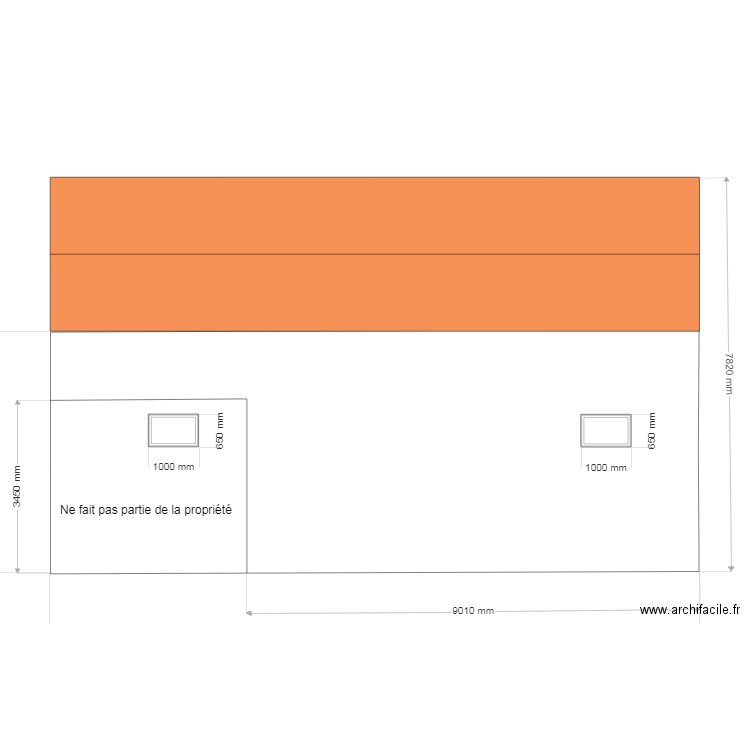 Plan facade arrière. Plan de 0 pièce et 0 m2