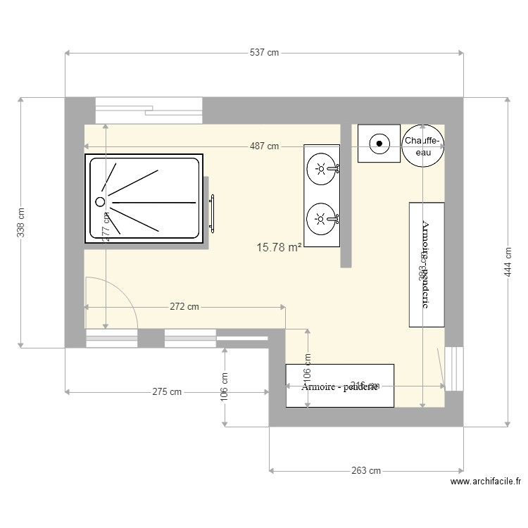 sdb 1C. Plan de 0 pièce et 0 m2