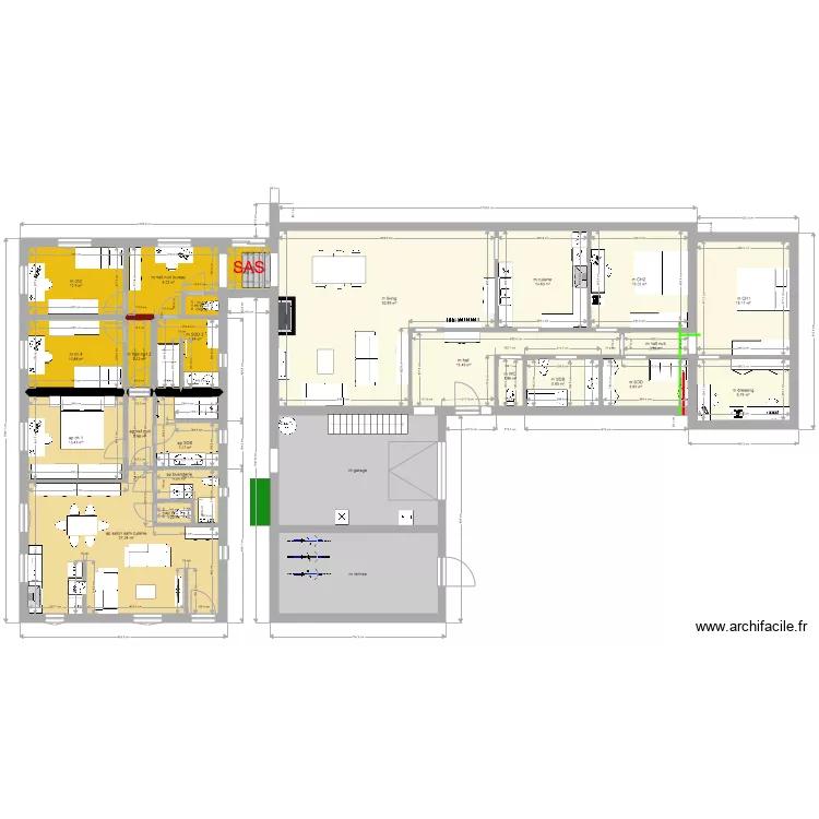 maison annexe SAS modulable. Plan de 