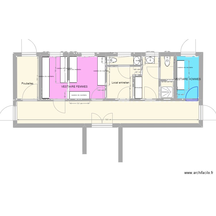 ORMES VESTIAIRE PROPOSITION PROVISOIRE. Plan de 10 pièces et 50 m2