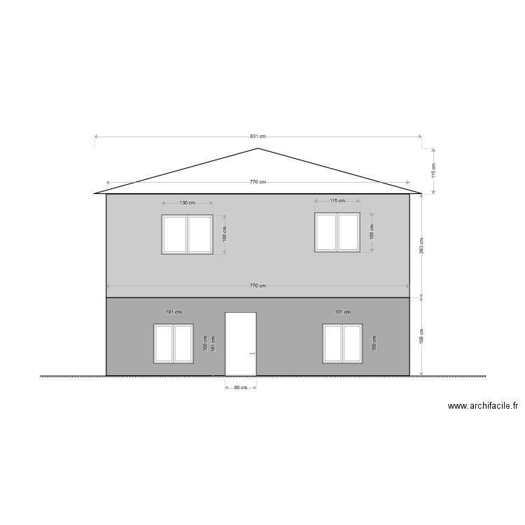 Façade Sud. Plan de 0 pièce et 0 m2