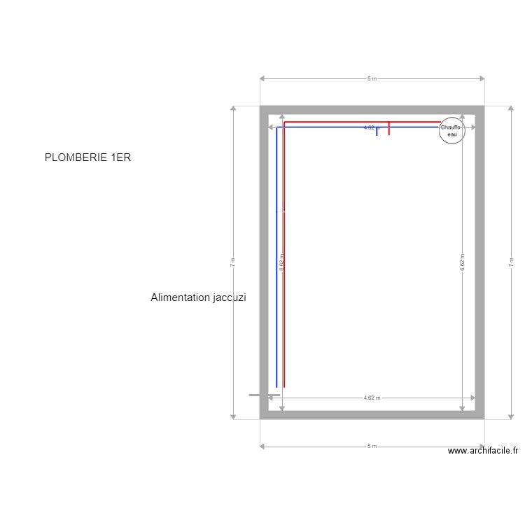 Plomberie1er. Plan de 1 pièce et 31 m2