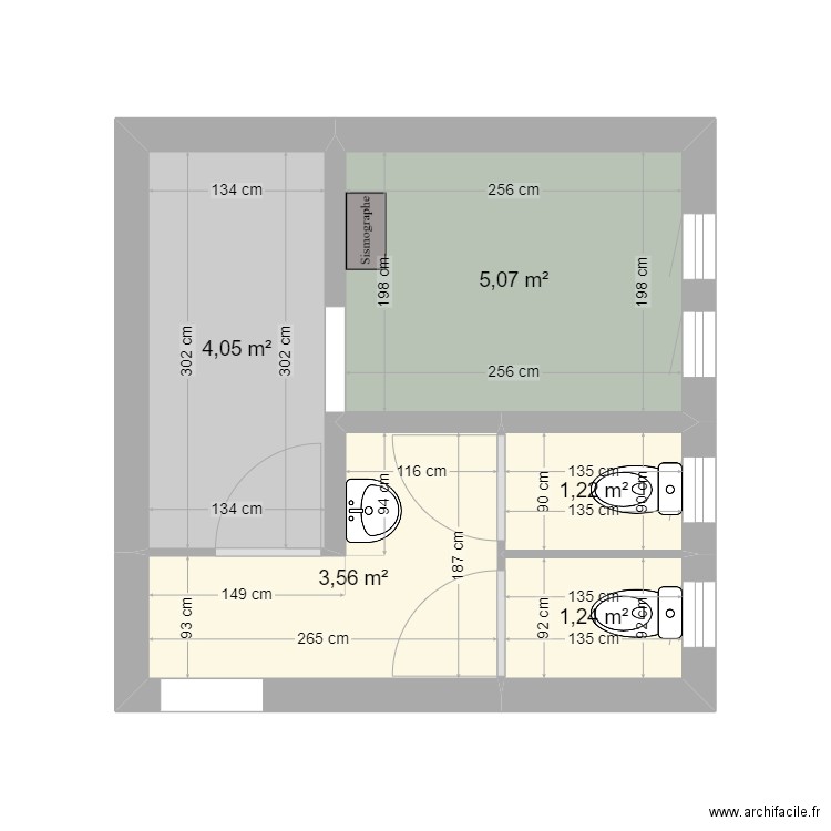 WC sous sol. Plan de 0 pièce et 0 m2